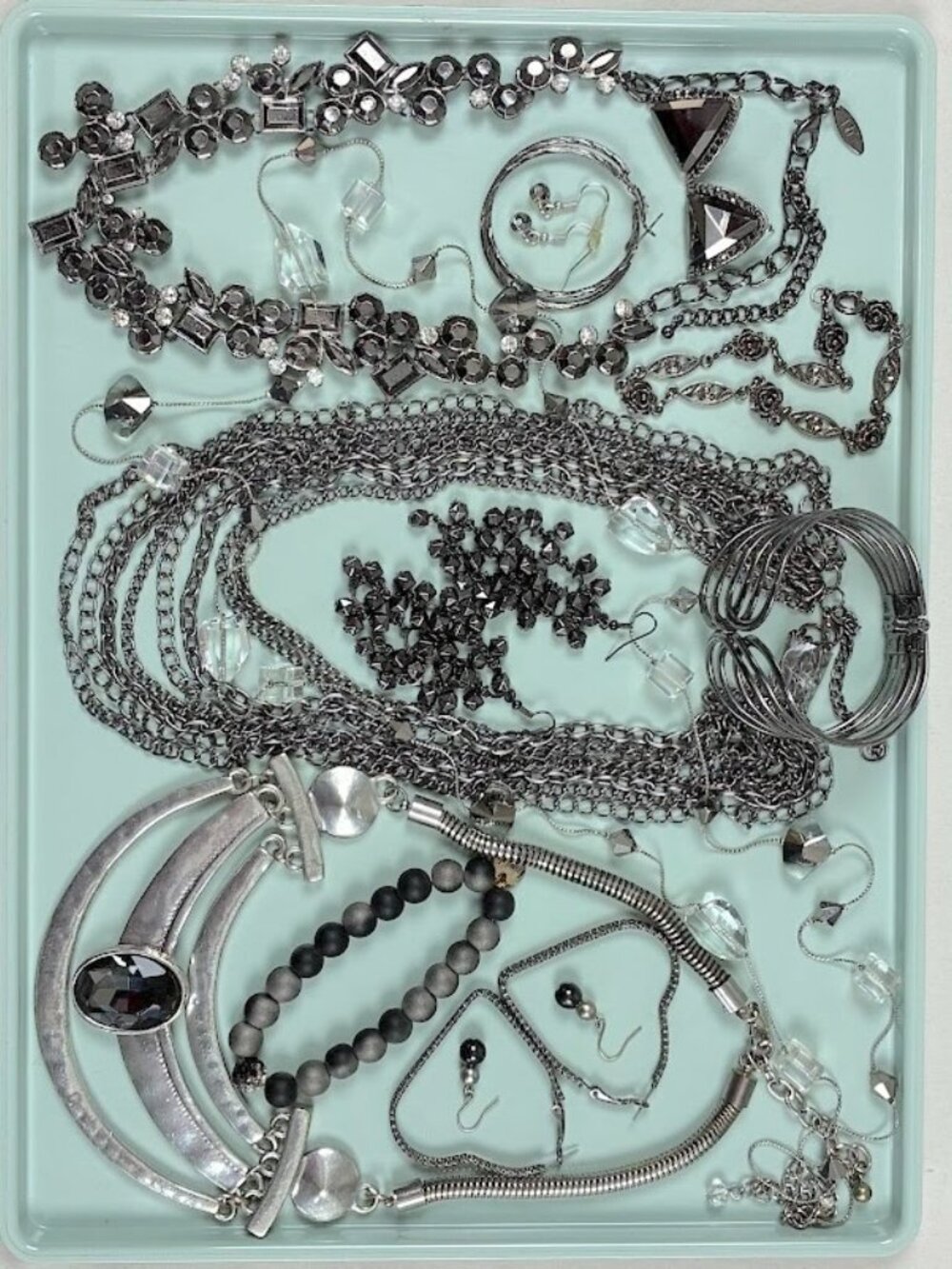 Jewelry Lot Silver to Black Tones Wearable Fall Winter Halloween 13 pcs.  1+ lbs